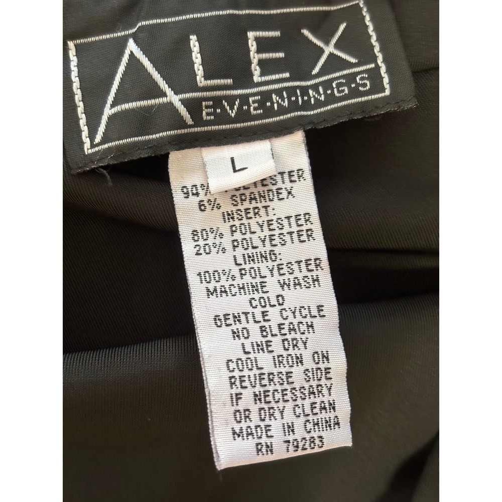 Alex Evenings VTG Velvet Maxi Skirt L Black Velvet Sheer Mesh Trim Gothic Chic - Picture 3 of 8